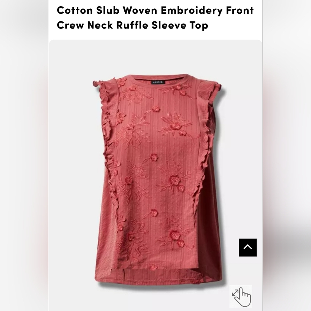Torrid Pink Sleeveless Ruffled Blouse